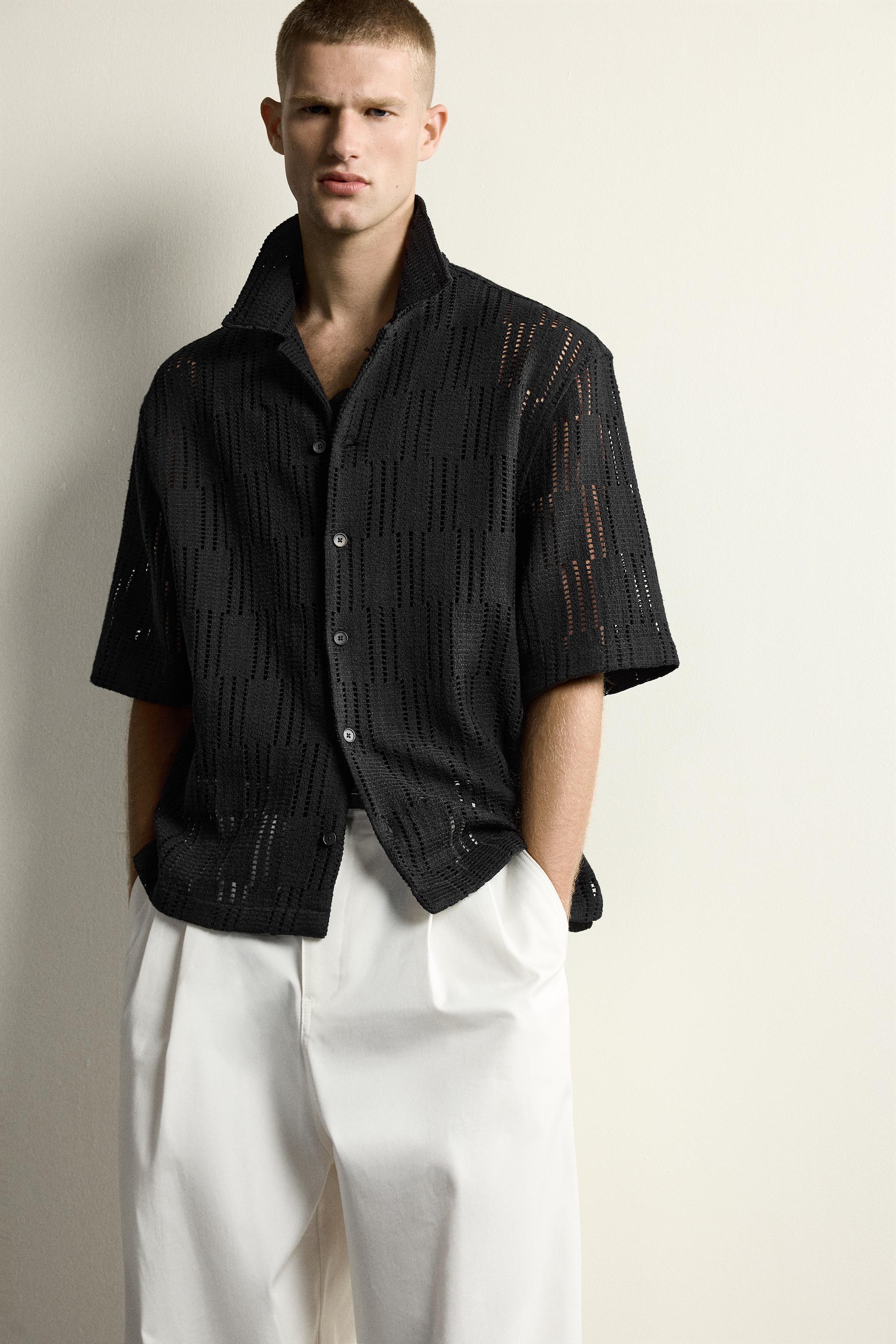 OPEN-KNIT RELAXED FIT SHIRT